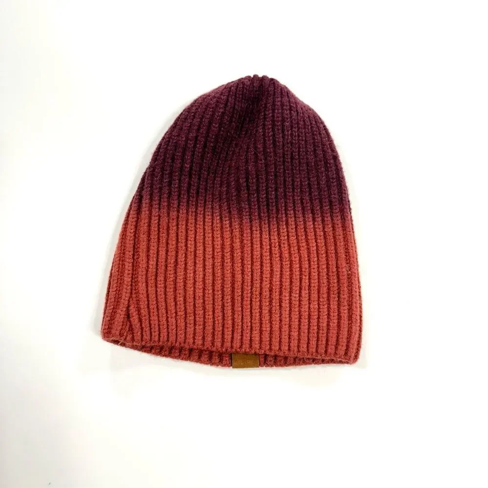 Britt’s knits Deep Burgundy ombre knit beanie - Picture 2 of 6